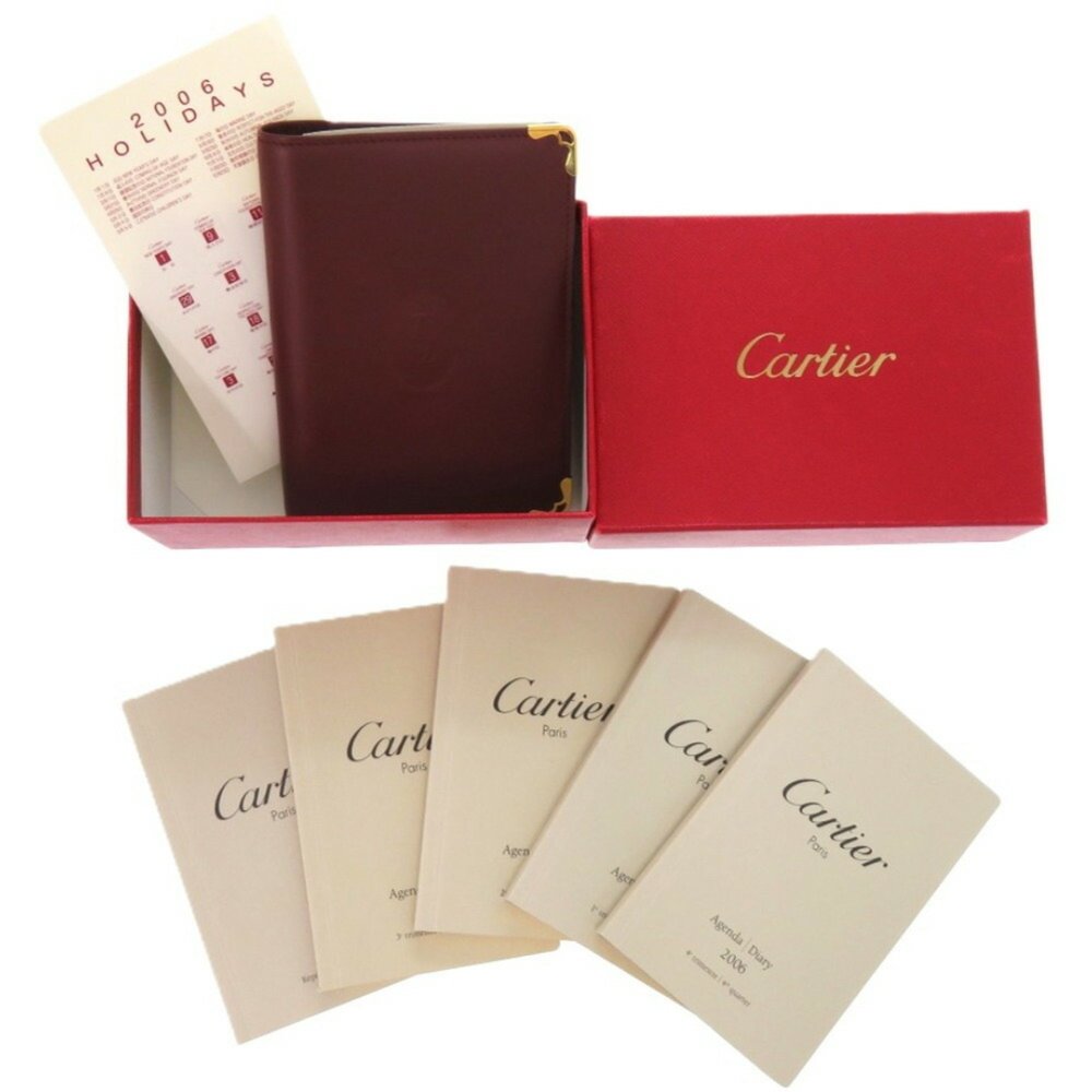 Like new Cartier Agenda Must Line Leather Bordeaux Red Planner Cover 0030CARTIER - Picture 3 of 9